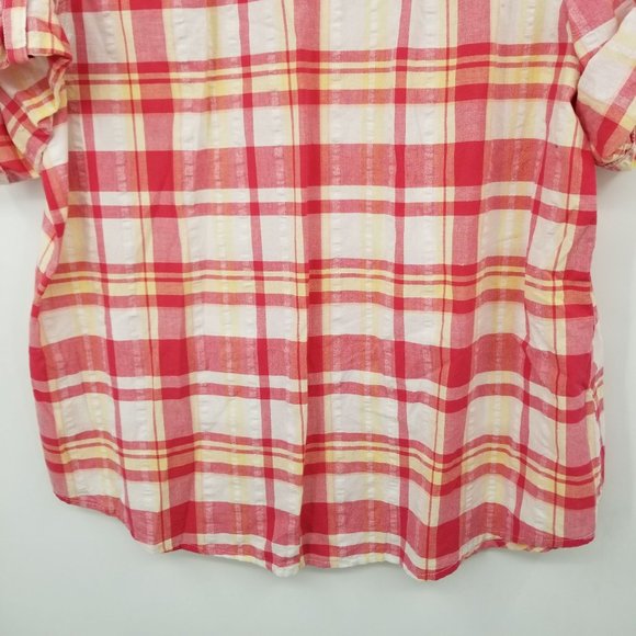 Woman Within Plaid Women's Short Sleeved Button Down Shirt Size Large - Picture 12 of 12